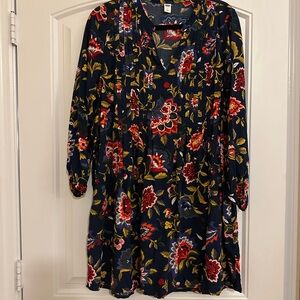 Old Navy Floral Long Sleeve Dress Sz M